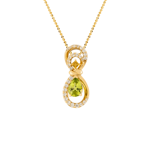 Mặt dây chuyền Vàng 18K đính đá Peridot PNJ Family Infinity NPMXY000001