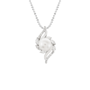 Mặt dây chuyền Vàng trắng 14K đính ngọc trai Akoya PNJ PAXMW000097