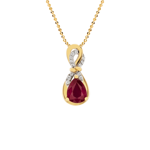 Mặt dây chuyền Vàng 18K đính đá Ruby PNJ Family Infinity RBXMC000006