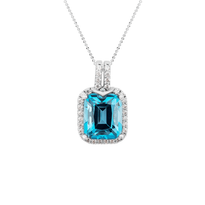 Mặt dây chuyền Vàng trắng 14K đính đá Topaz PNJ TPXMW000381