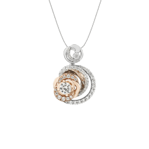 Mặt dây chuyền Vàng 10K đính đá ECZ PNJ Audax Rosa XMXMH000223