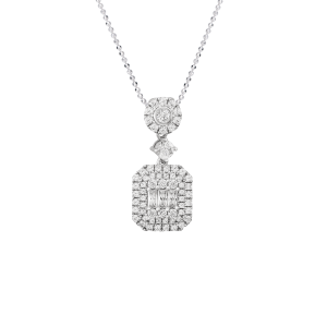 Mặt dây chuyền Vàng trắng 10K đính đá ECZ PNJ XMXMW002464