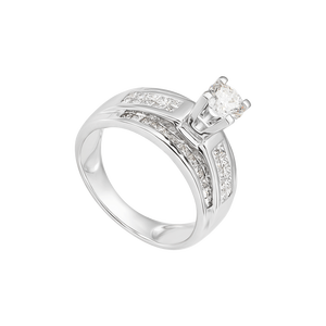 Nhẫn Kim cương Vàng Trắng 14K PNJ DDDDW003110