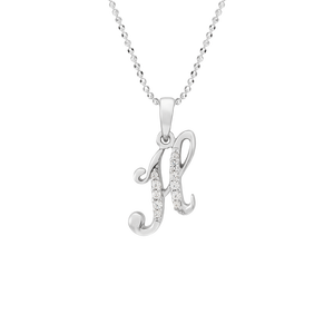 Mặt dây chuyền bạc đính đá PNJSilver chữ H XMXMK000038