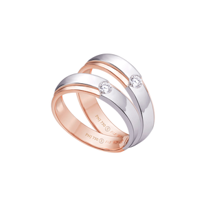 Nhẫn cưới Kim cương PNJ Tình Hồng Vàng 18K