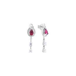 Bông tai Vàng Trắng 14K Đính đá Ruby PNJ Family Infinity RBXMW000121