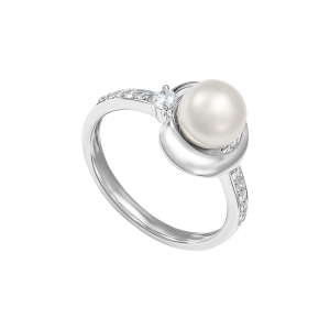 Nhẫn Vàng trắng 14K Đính ngọc trai Akoya PNJ PAXMW000200