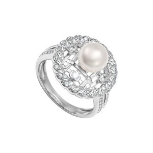 Nhẫn Vàng trắng 14K Đính ngọc trai Akoya PNJ PAXMW000202