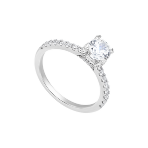 Nhẫn Vàng Trắng 10K Đính đá ECZ PNJ XMXMW062041