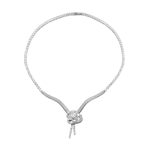 Dây cổ Kim cương Vàng trắng 14K PNJ Audax Rosa DDDDW000890