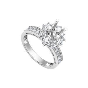 Vỏ Nhẫn Kim cương Vàng Trắng 18K PNJ 00DDW063990