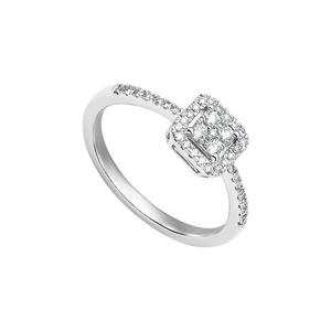 Nhẫn Kim cương Vàng Trắng 14K PNJ DDDDW060669