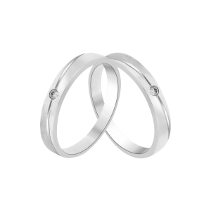 Cặp nhẫn cưới Vàng trắng PNJ 00105-00107