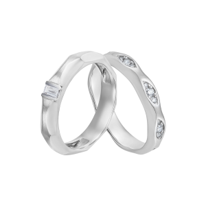 Cặp nhẫn cưới Vàng trắng PNJ 05796-13350