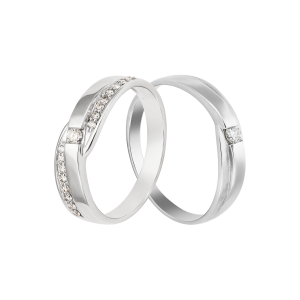 Cặp nhẫn cưới Vàng trắng PNJ 01134-01608