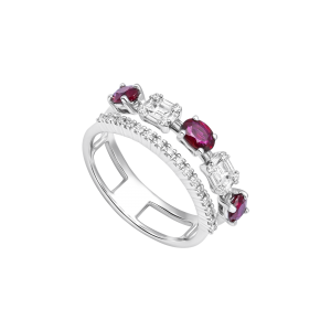 Nhẫn Vàng 18K Đính đá Ruby PNJ RBDDW060024