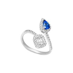 Nhẫn Vàng 18K Đính đá Sapphire PNJ Peter Pan SPDDW060047