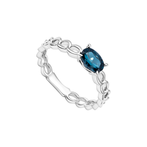 Nhẫn Vàng Trắng 10K Đính đá Topaz PNJ TP00W000081