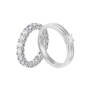 Cặp nhẫn cưới Vàng trắng PNJ 01723-01722