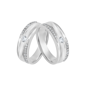 Cặp nhẫn cưới Vàng trắng PNJ 00150-00150