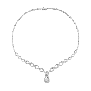 Dây cổ Kim cương Vàng Trắng 14K PNJ Family Infinity DDDDW000910