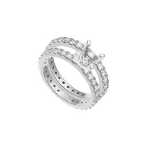 Vỏ Nhẫn Kim cương Vàng Trắng 18K PNJ 00DDW007585