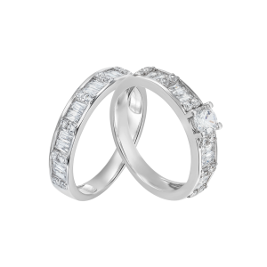 Cặp nhẫn cưới Vàng trắng PNJ 05104-05105