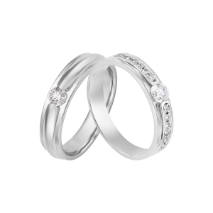 Cặp nhẫn cưới Bạch Kim PNJ 00382-00651
