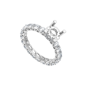 Vỏ Nhẫn Kim cương Vàng Trắng 18K PNJ 00DDW007570