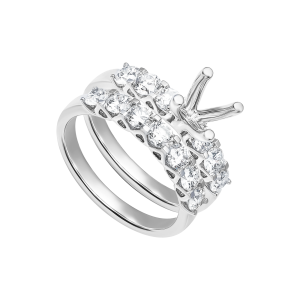 Vỏ Nhẫn Kim cương Vàng Trắng 18K PNJ 00DDW007580