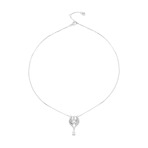 Dây cổ Vàng Trắng 10K Đính đá ECZ PNJ Wings of love XMXMW000570