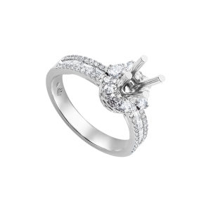 Vỏ Nhẫn Kim cương Vàng Trắng 18K PNJ 00DDW064003