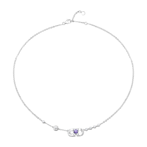 Dây cổ Vàng 10K Đính đá Amethyst PNJ Magnétique ATXMW000006