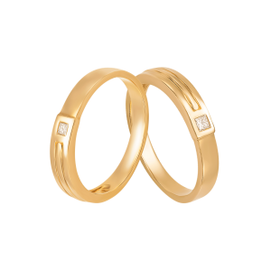 Cặp nhẫn cưới Kim cương Vàng 18K PNJ 00711-00708