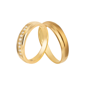 Cặp nhẫn cưới Kim cương Vàng 18K PNJ Vàng Son 00883-00352