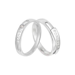 Cặp Nhẫn bạc đính đá PNJSilver 00040-00079
