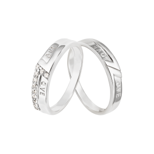 Cặp Nhẫn bạc đính đá PNJSilver 00046-00092
