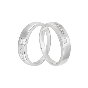 Cặp Nhẫn bạc đính đá PNJSilver 00045-00046