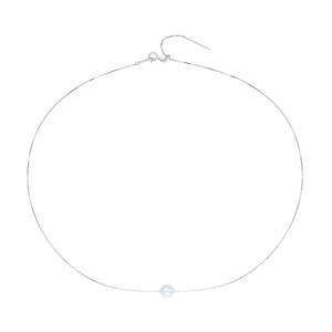 Dây cổ Vàng Trắng 10K Đính ngọc trai Akoya PNJ PA00W060005