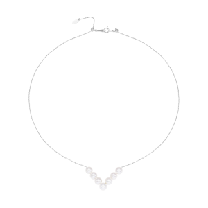 Dây cổ Vàng Trắng 10K Đính ngọc trai Akoya PNJ PA00W060007