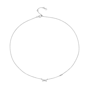 Dây cổ Vàng Trắng 10K Đính đá ECZ PNJ XMXMW000560
