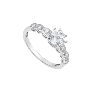 Nhẫn Vàng Trắng 14K Đính đá ECZ PNJ XMXMW006346
