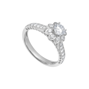 Nhẫn cưới Vàng Trắng 14K Đính đá ECZ PNJ XMXMW006348