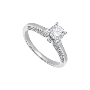 Nhẫn cưới Vàng Trắng 14K Đính đá ECZ PNJ XMXMW006349