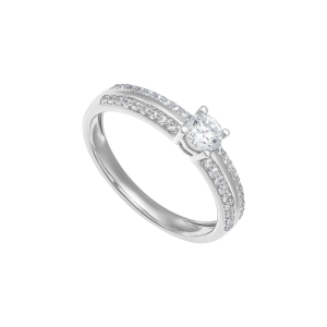 Nhẫn Vàng Trắng 10K Đính đá ECZ PNJ XMXMW006378