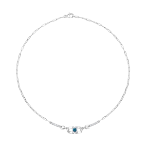 Dây cổ Vàng Trắng 10K Đính đá Topaz PNJ TPXMW000072