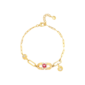 Lắc tay Vàng 10K Đính đá Ruby PNJ Magnétique RBXMY000212