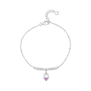 Lắc tay Vàng Trắng 10K Đính đá Sapphire PNJ Magnétique SPXMW000113