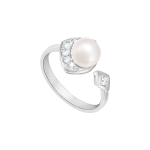 Nhẫn Vàng Trắng 14K Đính ngọc trai Akoya PNJ PAXMW000208