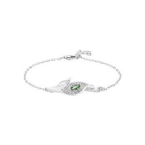 Lắc tay Kim cương Vàng Trắng 14K PNJ Lá Ngọc Cành Vàng DDMXW000003